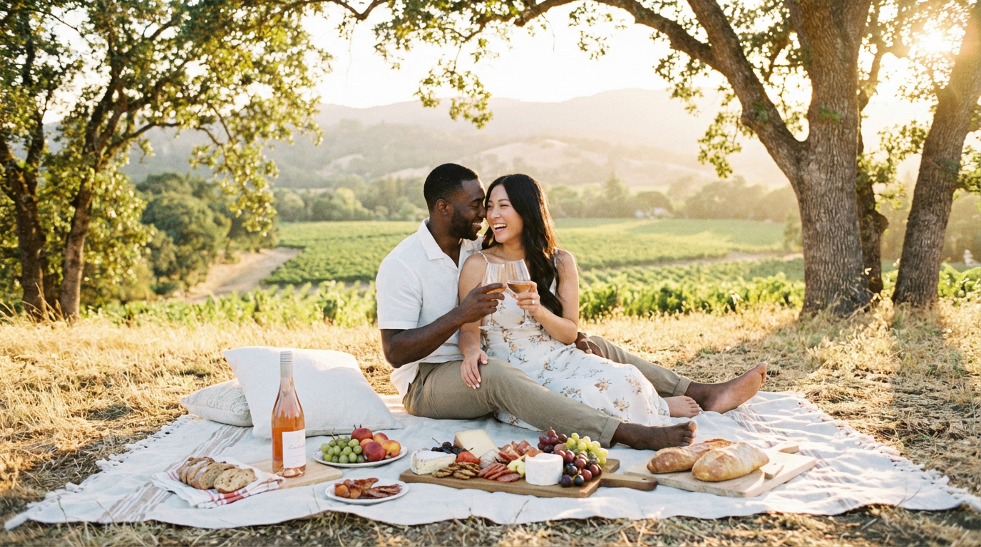 Diverse couple at coffee shop